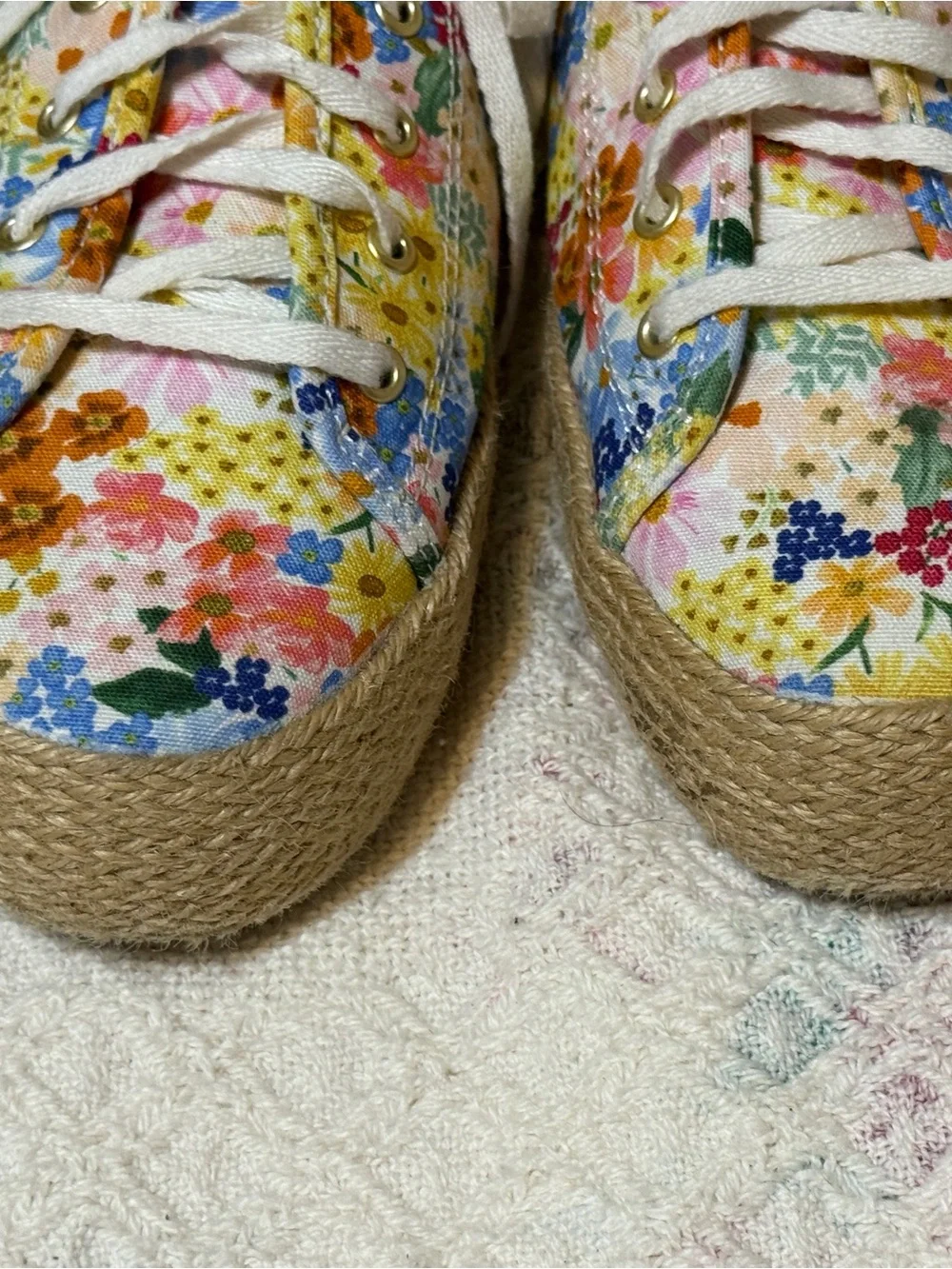 Keds x Rifle Paper Co Womens Floral Canvas Low Top Lace Up Sneakers WF67549 Sz 9